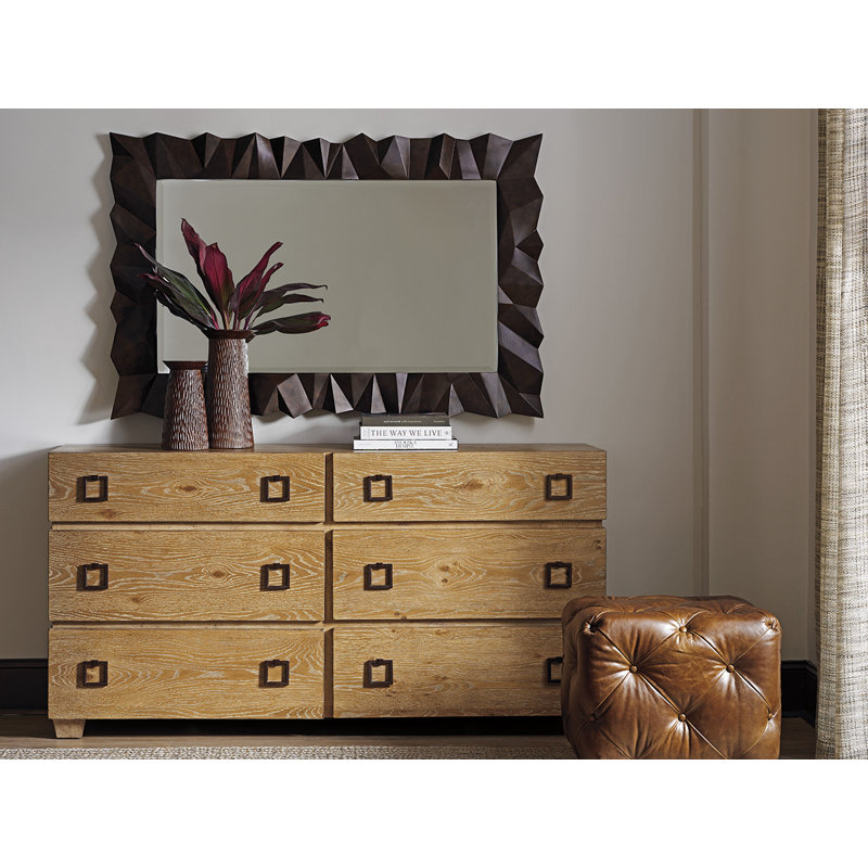 Carlisle Transitional Rectangular Bronze Oak Wood Mirror 37"x56"