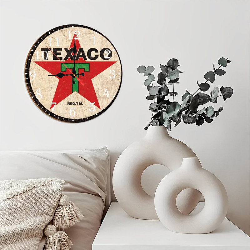 Horloge murale en bois 10 po, mouvement silencieux, à piles (piles AA non incluses), décor artistique, parfait pour les décorations