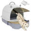 Enclosed Litter Box with Built-in Scoop