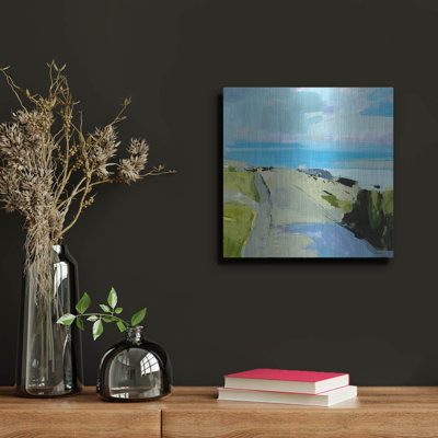 Luxe Metal Art 'Walking The Marginal Way' by Kathleen Robbins Metal Wall Art, 12" x 12"