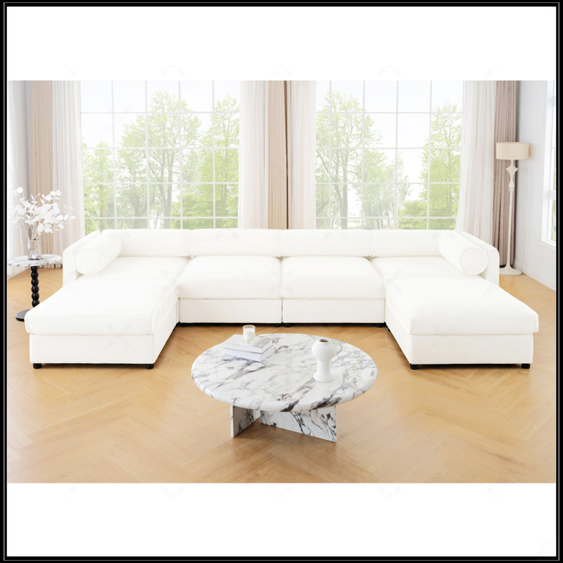 Canapé modulaire modulaire avec rangement, Blanc
