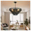 Lustre rustique 24 po à 5 niveaux en corde de chanvre noir, luminaire suspendu Boho Farmhouse avec 8 douilles E12 pour salle à manger, îlot de cuisine et entrée