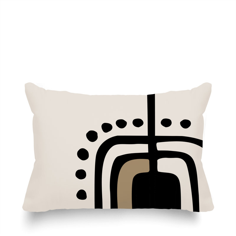 Coussin lombaire réversible intérieur / extérieur Sofi Minimalist, H 14 po x l 20 po, Crème, crème