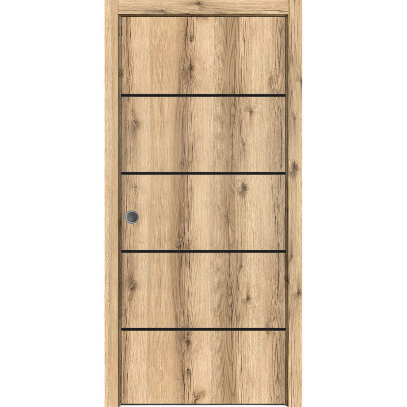 Portes françaises en bois massif massif, Chêne, 18 po x 80 po