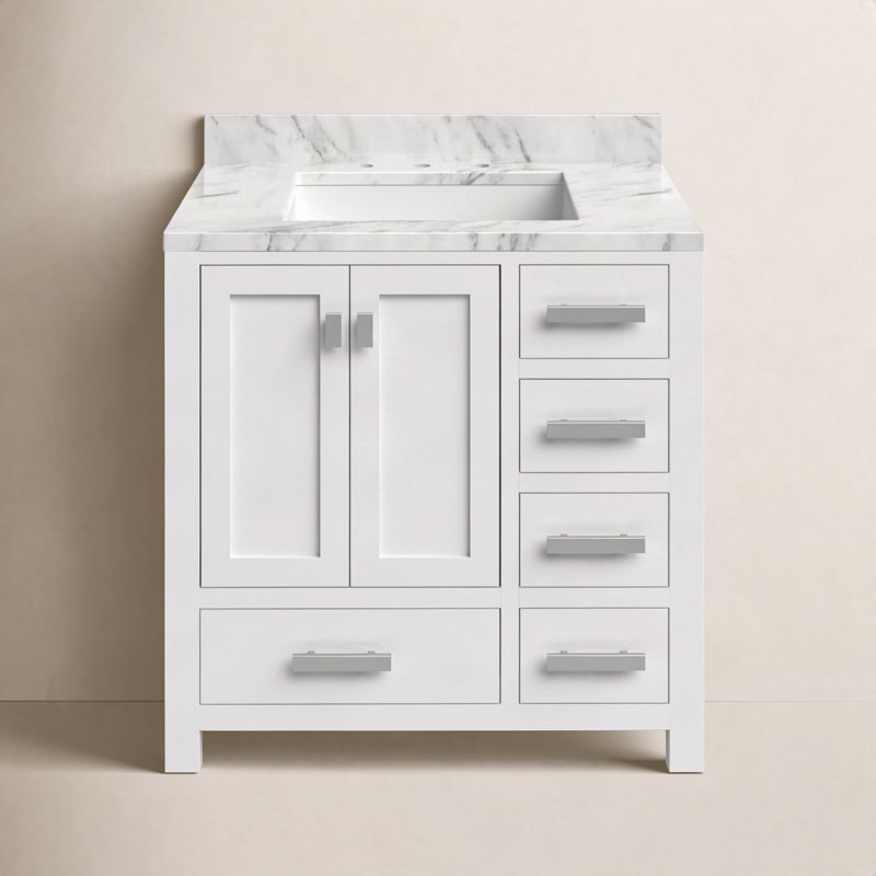 Ensemble de meuble-lavabo simple 36 po Steve, Pure White