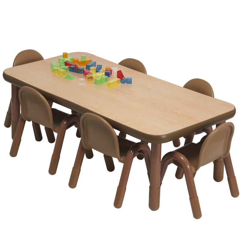 Ensemble de table rectangulaire et chaise pour tout-petits BASELINE , H 20 po x l 60 po x P 30 po, Bois naturel