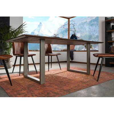 Acacia Rectangular Wood Top Dining Table