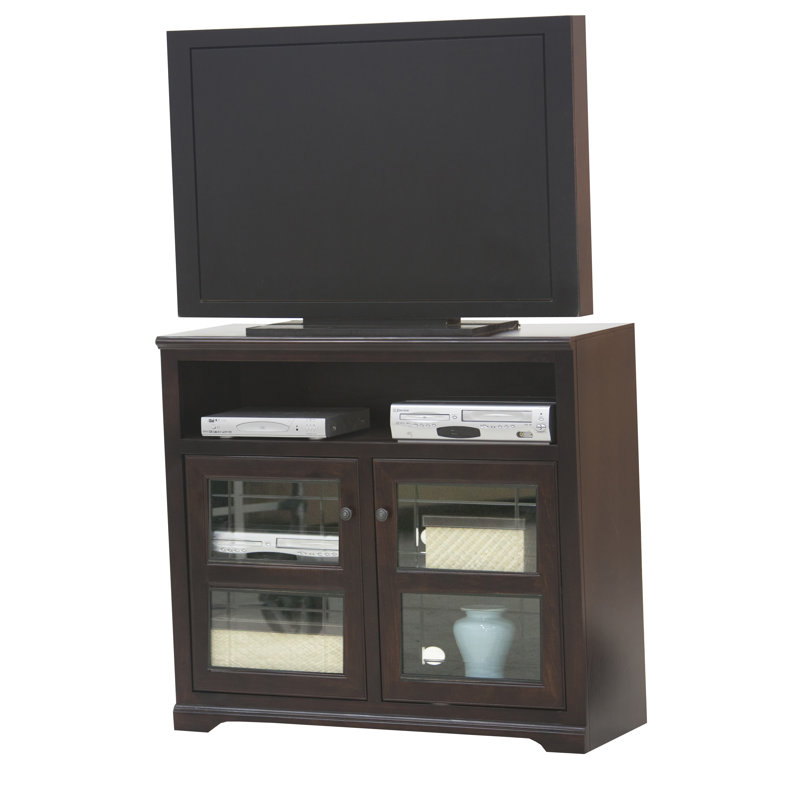 Wentzel Unfinished TV Stand for TVs up to 50", Tempting Turquoise, Plain Glass