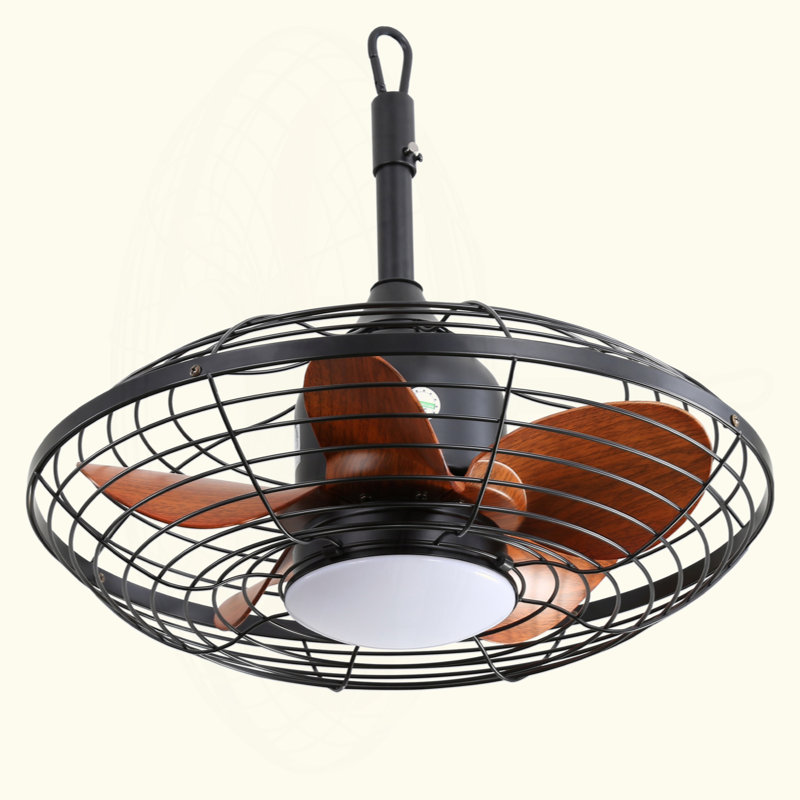Ventilateur de plafond à fixation verticale de 20 pouces DEL 18W 3CCT 5 pales en ABS avec suspension et crochet pour l'extérieur