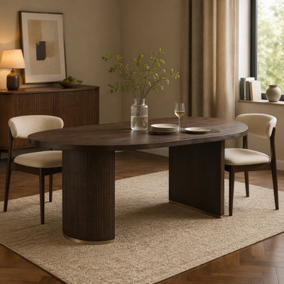 Oval Dining Table Double Pedestal