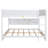 Queen Over Queen Bunk Bed Solid Pine Wood With Built-In Storage Shelves, Integrated Charging Station And Full-Length Guardrails-1825940292