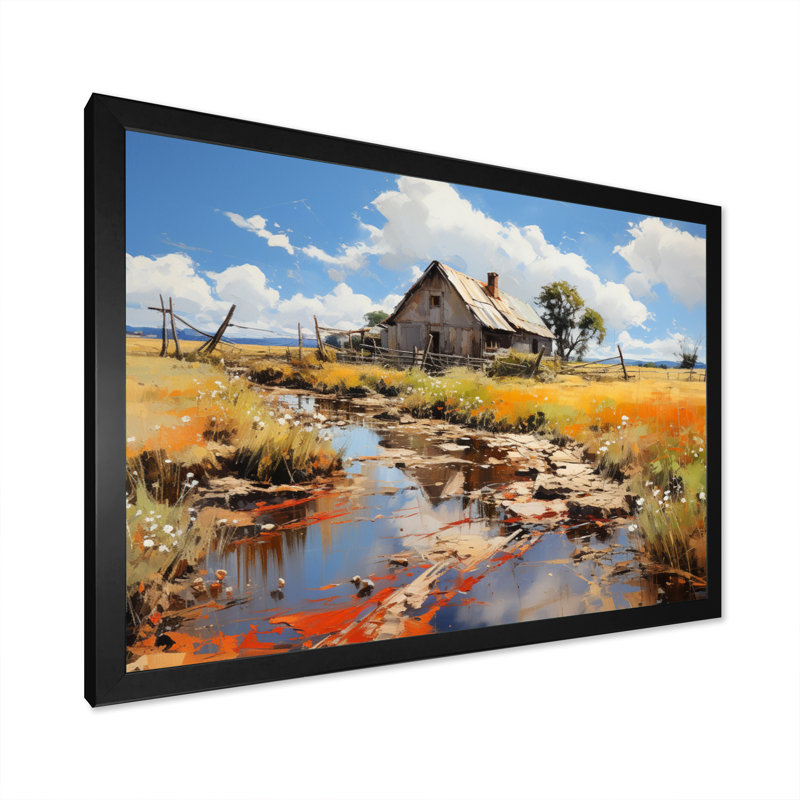Markisa Farmhouse Expressive Countryside I - Imprimé, Cadre simple noir, H 34 po x l 44 po x P 1,5 po