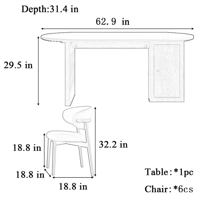 Table de salle à manger ovale en bois massif, H 29,5 po x L 62,9 po x l 31,4 po, Marron foncé
