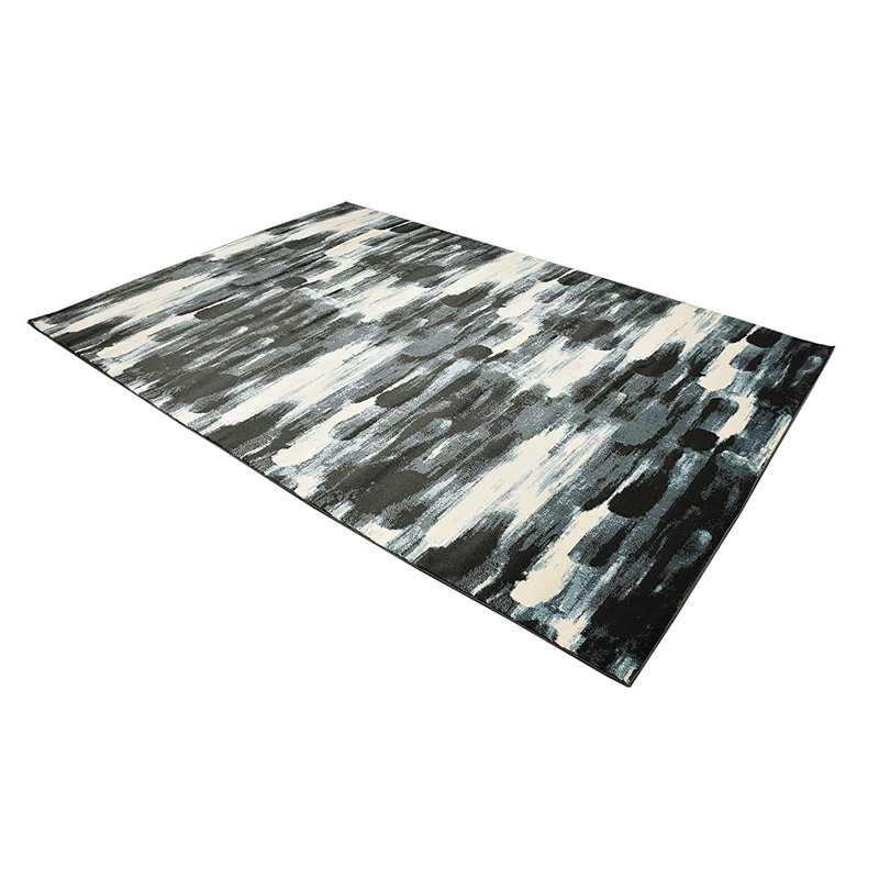 Tapis abstrait à larges rayures 7 pi x 10 pi
