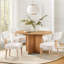 Table de salle à manger extensible en bois massif avec placage de chêne et glissière (table seulement)-1442984398