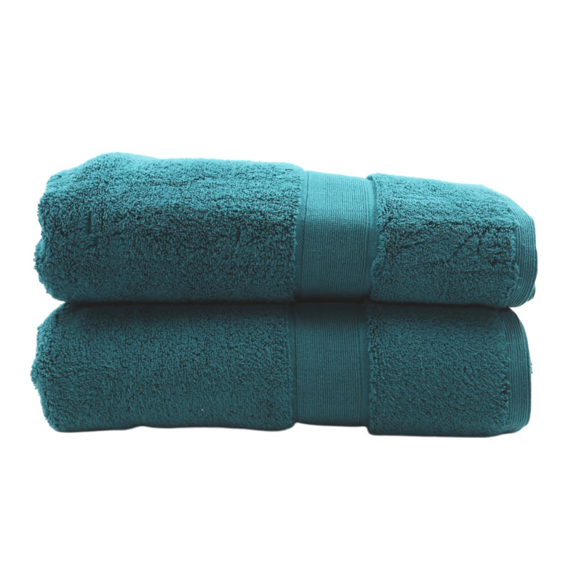  Home Signature Plus 100% Cotton Soft Luxury Absorbent Bath Towels (2 Pack) - Black, Everglade