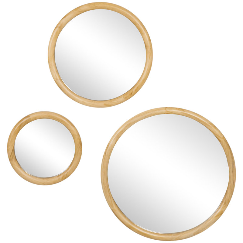 Ensemble de 3 miroirs muraux en bois Loon Peak®
