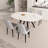 5 Pieces Dining Table Set, Expandable Dining Table With 4 Cushioned Dining Chairs