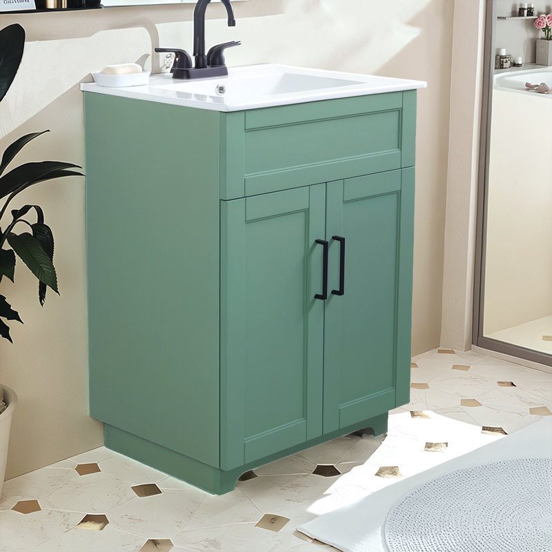Meuble-lavabo simple 24 po, Vert