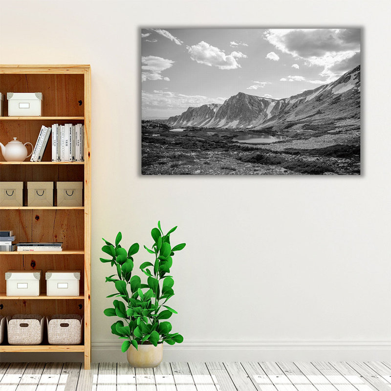 Wyoming Wonder Black and White - reproduction d'art sur toile, H 12 po x l 18 po