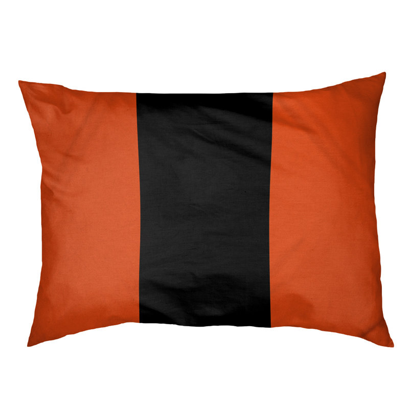 Coussin de lit pour chien Cincinnati, Petit (l 28 po x P 18 po x H 6 po), Orange / Noir