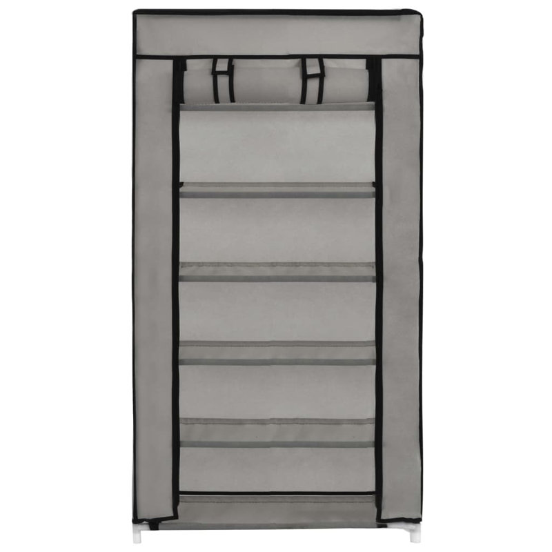 Armoire à chaussures vidaXL en fer gris et polypropylène de poids moyen