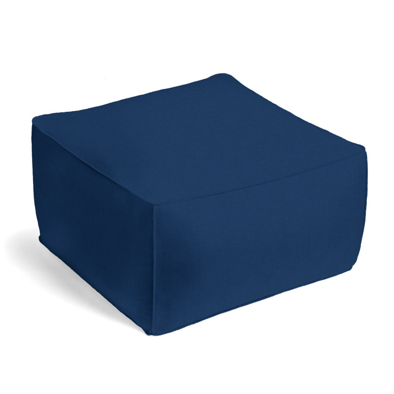 Upholstered Pouf, Patriot Linen Blend/Rayon/Viscose