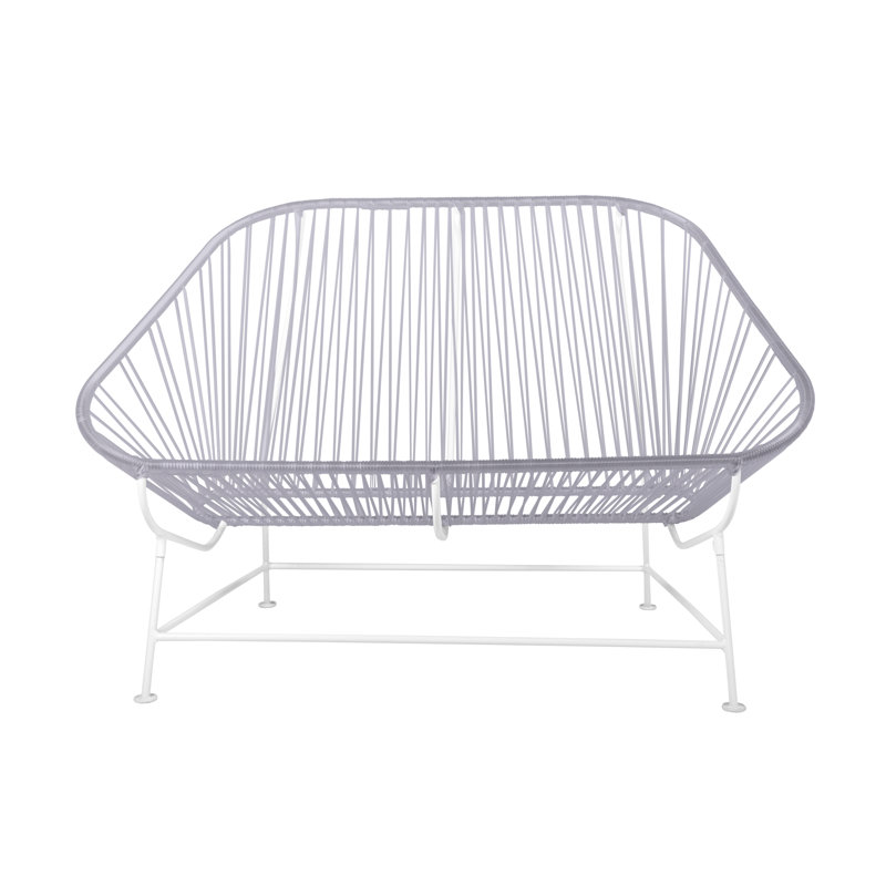 InLove Indoor/Outdoor Handmade Loveseat, Clear/White