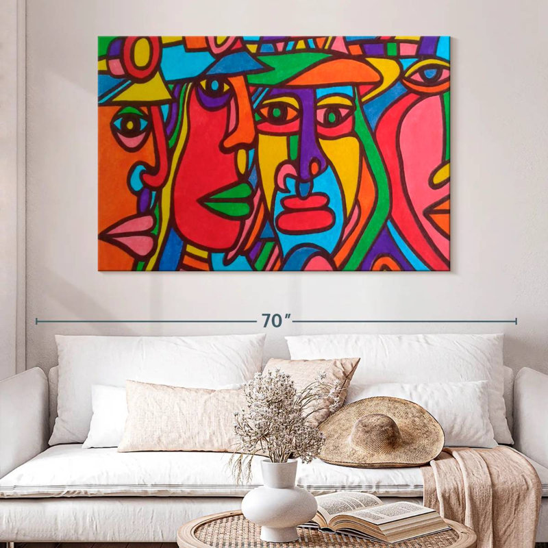 Leisha Chilean Faces, 34" H x 51" W