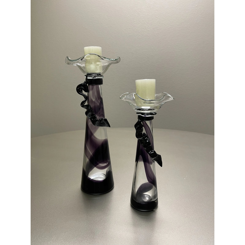 Daggett Glass Tabletop Candlestick with Candle Included