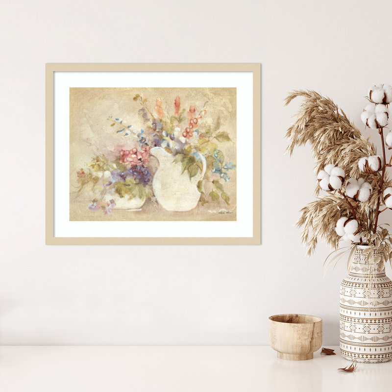 «Cascading Floral II» par Cheri Blum, impression sur bois encadrée, H 21 po x l 25 po