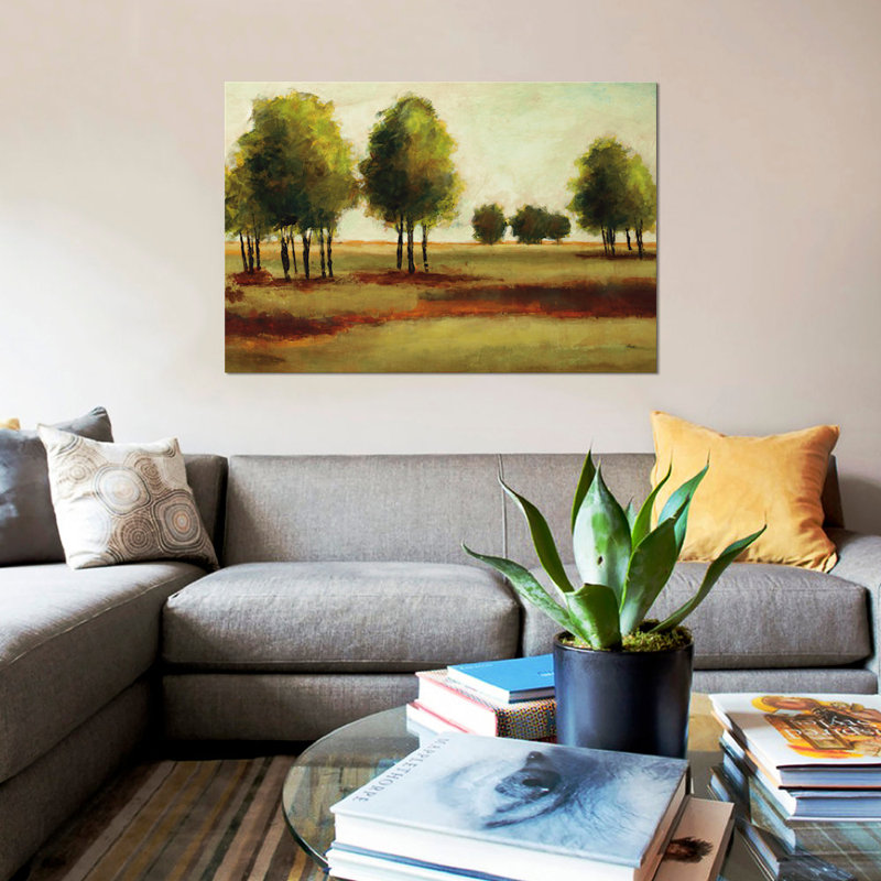 « lumineuse landscape », reproduction sur toile, H 40 po x l 60 po x P 1,5 po, Pas de tapis, Toile tendue
