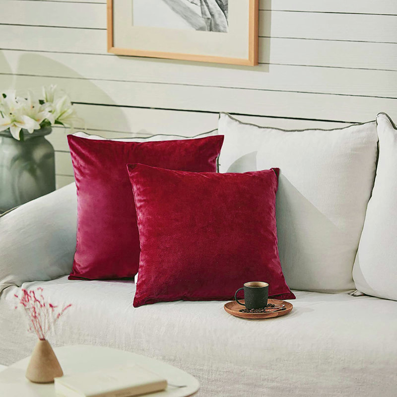 Housse de coussin carrée, Rouge, 18 po x 18 po