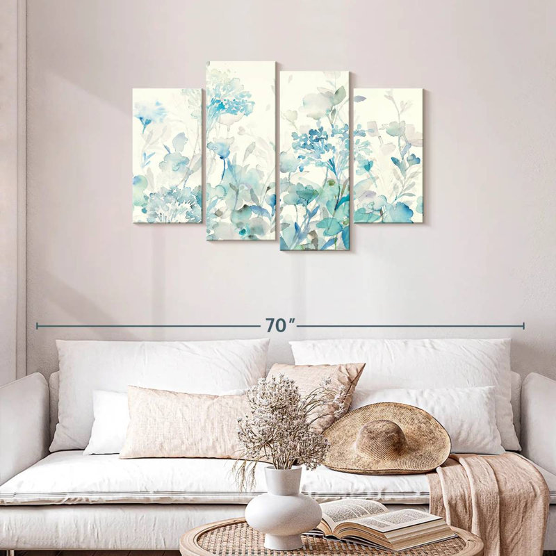 Bleu jardin translucide, H 27 po x l 43 po