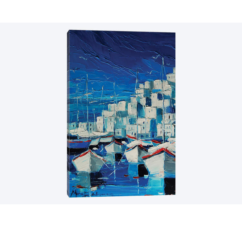 « grecque harbor », impression sur toile, H 26 po x l 18 po x P 1,5 po