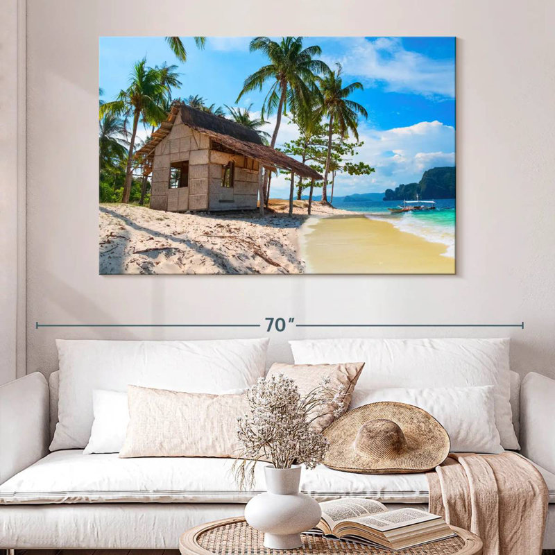 Cabane de plage tropicale Lilie Palawan, H 34 po x l 51 po