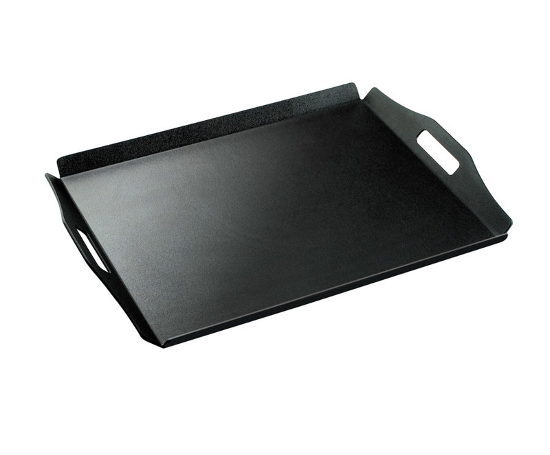 Black 16" x 13" Room Service Tray with Raised Edges
