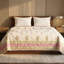 House of Avana Cream & Rose Pink Botanical Floral Jaipur Indian Hand Block Print Quilted Comforter-1890261343-1890261339