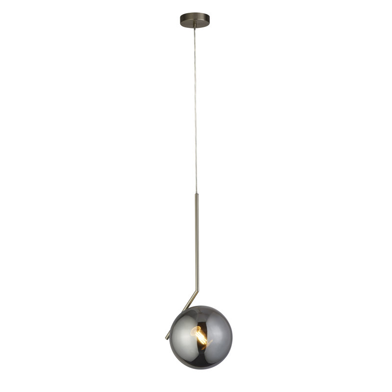 1 - Light Plated And Smoked Pendant