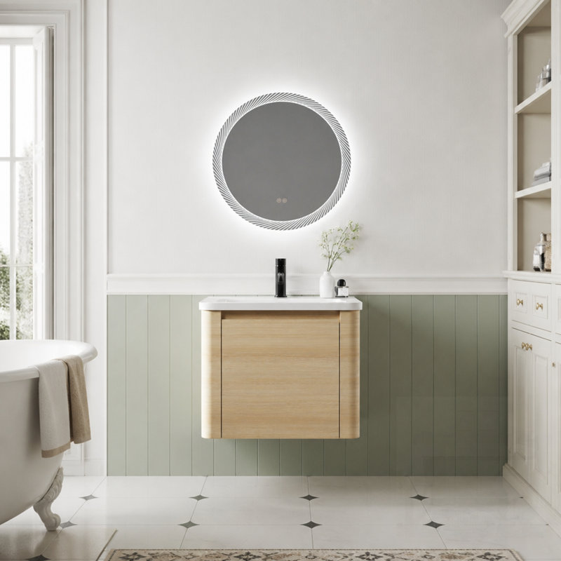 Wall Mounted Single Double Single Vanity Bathroom Vanity With Top, H 20 po x l 24 po x P 18,8 po