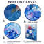 Hortensia bleu et rouge dans un style graffiti Hydrangea II - hydrangea, art mural encadré-60297210-60297209-60297207