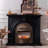 Black Solid Wood Freestanding Fireplace