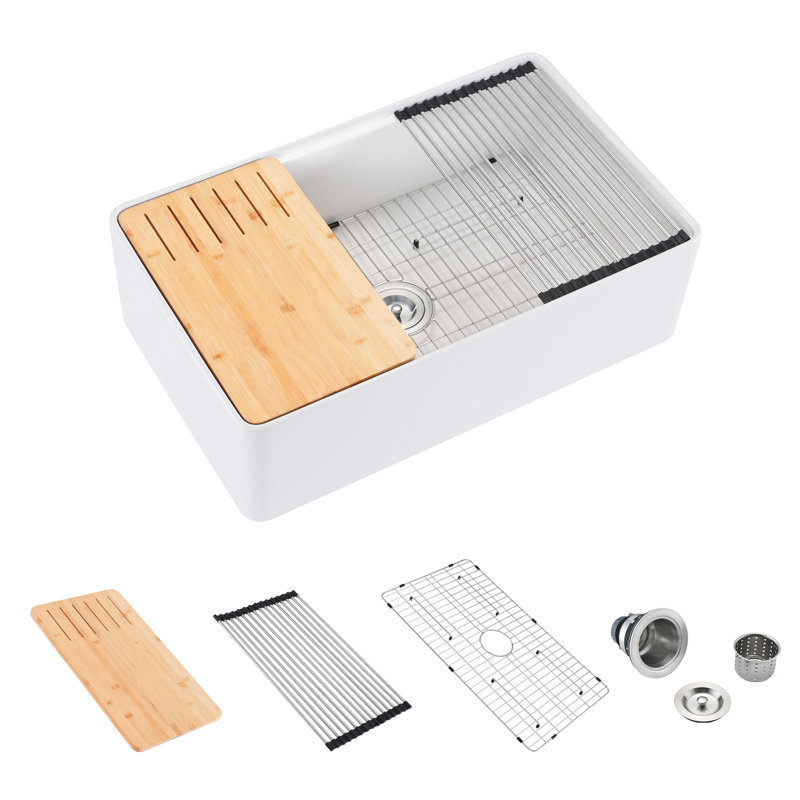 30'' L Single Bowl Fireclay Kitchen Sink