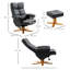HOMCOM PU Leather Swivel Recliner Chair with Footstool Storage Black