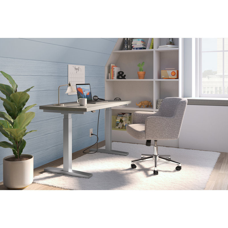 Light Gray Fabric Multipurpose Chair with Wooden Legs