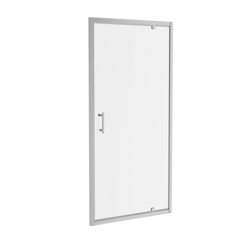 Achante 1900mm H Pivot Framed Shower Door with Clear Glass, Chrome, 1020cm W