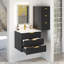Armoire murale flottante, armoire latérale avec tiroirs-1444596789