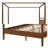 Mid-Century Modern Canopy Bed Frame - Solid Wood 4-Poster Design, Walnut Finish, No Box Spring Needed-886603891
