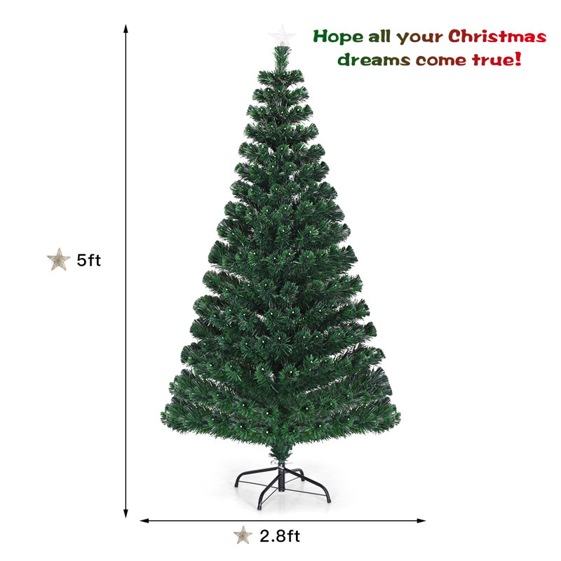Arbre de Noël artificiel pin vert 5 lumières pré-éclairées avec 180 lumières multicolores