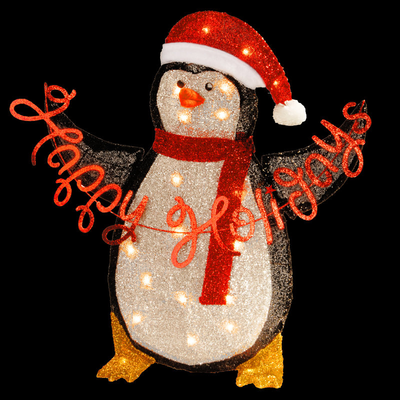 Pre-Lit Tinsel Penguin